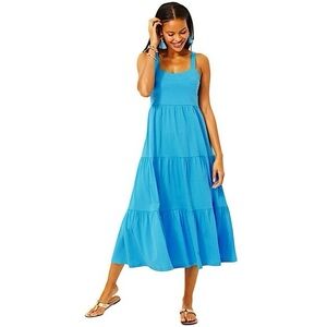 Lilly Pulitzer Miri Cotton Midi Dress in Lunar Blue